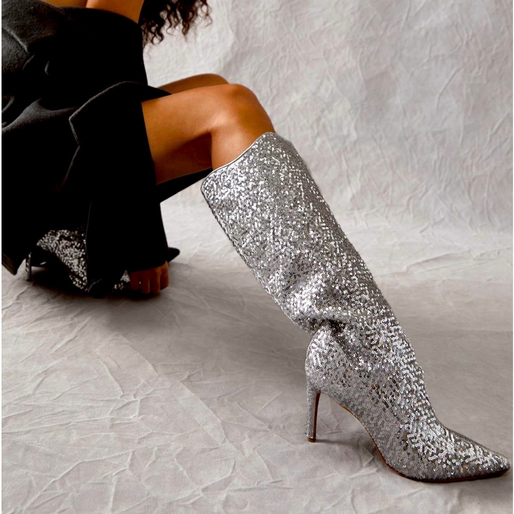 Free People sequined Knee -high boots